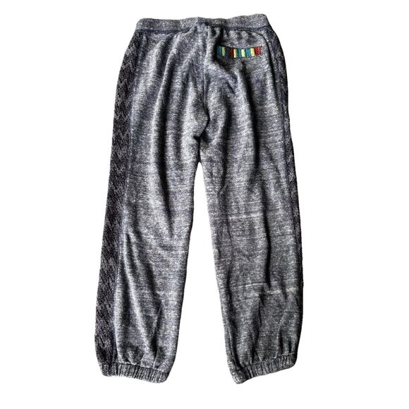 Miss Me Pants Sz M Lounge Blue Sweatpants Embroidered Terry Boho Cotton Colorful - Picture 5 of 10